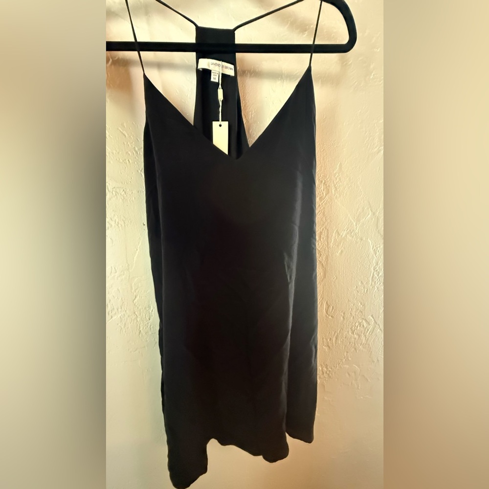 Lavender Brown Black Silk Slip Dress